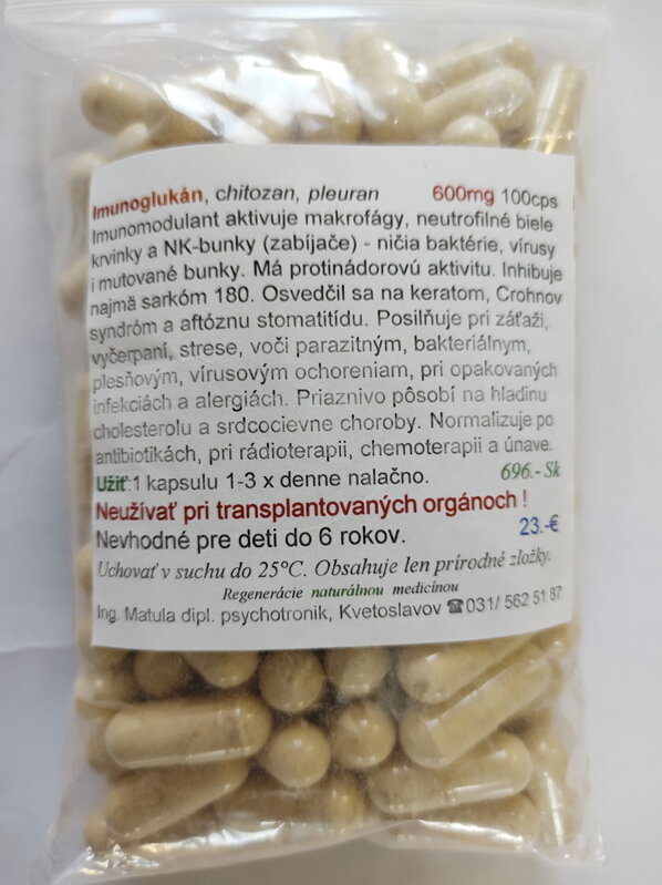 ◆  IMUNOGLUKÁN, CHITOZAN, PLEURAN 660mg, 100 ks
